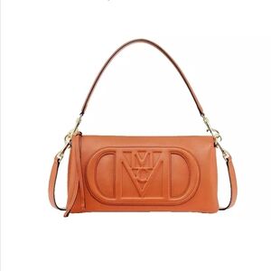 MCM Small Mode Trevia Leather Shoulder Hand Bag in Bombay Brown